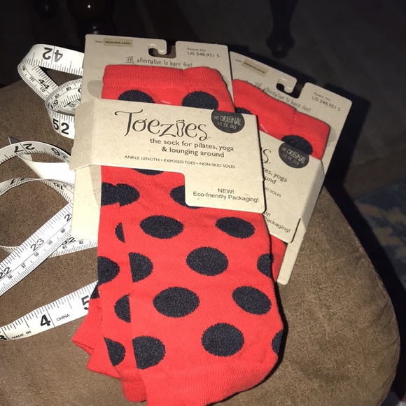 Ladybug print Toezies Open toe Yoga socks - Picture 4 of 6